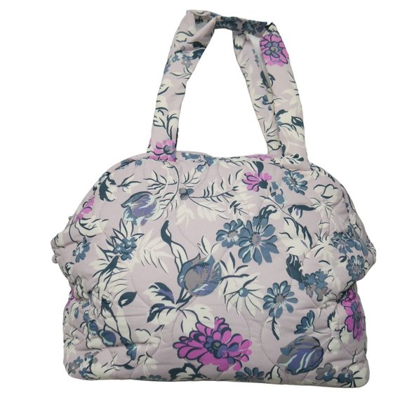 Vera Bradley Featherweight Tote Travel Bag Fresh-Cut Floral Lavender Nylon NWT - Picture 2 of 8